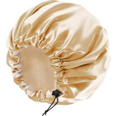 Edoneery Satin Bonnet Silk Bonnet for Curly Hair Bonnet Braid Bonnet for Women Large Double-Layer Adjustable Khaki