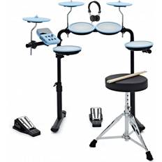 Gear4music VISIONDRUM Electronic Drum Kit with Stool and Headphones Blue
