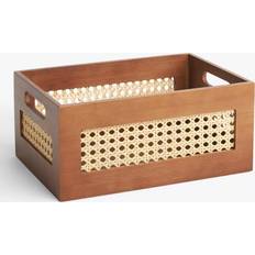 John Lewis Poly Rattan and Bamboo Open Top Cherry Wood Storage Box