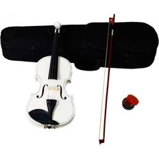 White Violins Glarry 4/4 Full Size Acoustic Violin Set with Case Bow Rosin