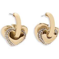 Baublebar Alexia Pave Double Heart Dangle Huggie Hoop Earrings