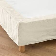 Valance Sheets LA REDOUTE INTERIEURS Abella Short Plain 100% Washed Linen 90x190 cm Ecru Valance Sheet