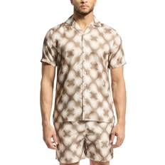 Psycho Bunny Shirts Psycho Bunny Men's Paros Camp Shirt - Tan/Beige