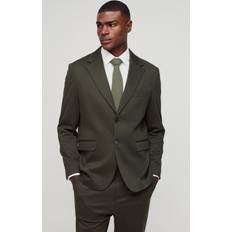 Green - Men Blazers boohooMAN Straight Fit Jersey Blazer - Green