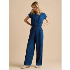 Brakeburn Spot Denim Wide Leg Jumpsuit - Navy