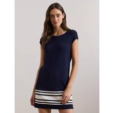 Ralph Lauren Hadell Stripe Hem Mini Dress - Navy/White