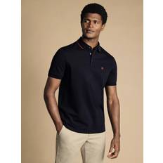 Clothing Charles Tyrwhitt Short Sleeve Stretch Cotton Polo Shirt - Navy