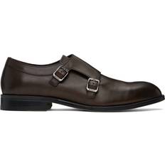 Leather Monks BOSS Leather Flexible Sole Monkstraps - Dark Brown