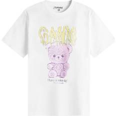 Ganni T-shirts Ganni Basic Jersey Teddy Relaxed T-Shirt - Bright White