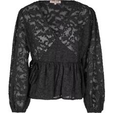A-View Feana Floral Jacquard Top - Black