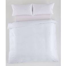 Textiles Funda Nordica Satén Listado Color Blanco 220x220 cm Ropa de Cama Blanco