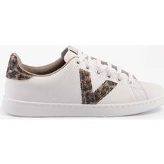 Women's Leather Trainers Glitter - Marron
