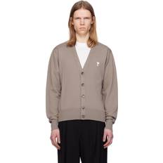 Ami Paris Men Cardigans Ami Paris De Coeur Cardigan - Taupe