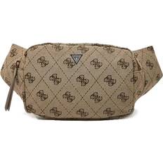 Beige - Men Bum Bags Guess Jacquard Logo Belt Bag - Brown