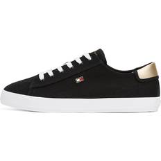 Canvas Shoes Tommy Hilfiger Canvas Metallic Heel Trainers - Black