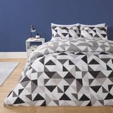 OHS Abstract Shapes Set Monochrome King Duvet Cover White
