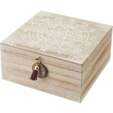 MDF Baskets BigBuy Home White Natural MDF Wood Set 20 x 20 x 10 cm Basket
