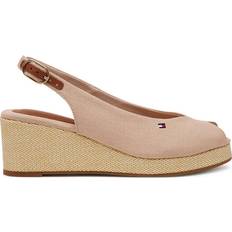 Tommy Hilfiger Pink Sandaler Tommy Hilfiger Flag Mid Wedge Espad Slingback - Beige
