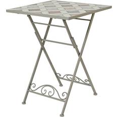 Lifetime Cafébord Marrakech H 76 x Ø 58 cm Metal Keramik Lysegrå