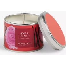 John Lewis Rose & Vanilla Tin 225g Scented Candle