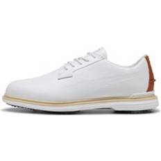 Puma 45 Golfsko Puma Vandtætte Herre Golfsko Med Spikes - White Leather Brown