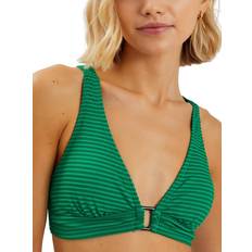 Green - Women Bikinis Accessorize Textured Triangle Bikini Top - Green