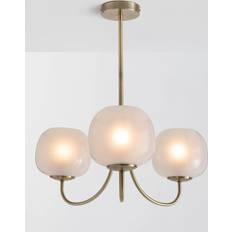 John Lewis Magnolia Triple Light Ceiling Chandelier Antique Brass Pendant Lamp