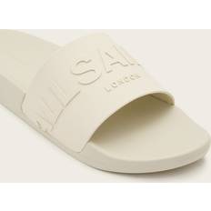 AllSaints Biggy Naturvita Tofflor I Gummi Med Ton-I-Ton Färgad Logga - Vit/A