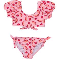 Bikinis Children's Clothing Snapper Rock Knot Front Puff Sleeve Tie Bikini - Berry Sweet