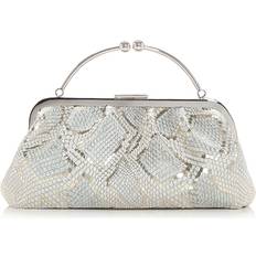 Strathberry Frame Snake Embossed Leather Clutch