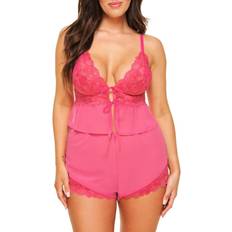 Adore Me Tammy Plus-Size Camisole & Shorts Set Lingerie - Dark Pink