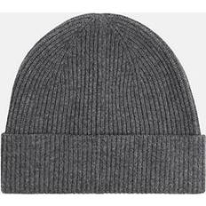 Reiss Headgear Reiss Chaise Ribbed Beanie Hat - Mid Grey Melange