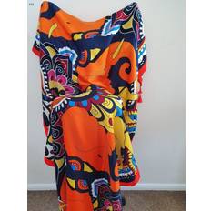 Orange Swimsuit Cover-Ups & Sarong Wraps AVM Bohemian Design Women's Polyester Sarongs - Orange Flowers