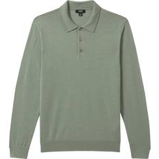 Wool Polo Shirts Reiss Trafford Knit Polo Shirt - Herb Green
