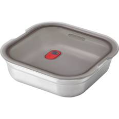 Grey Food Containers Black+Blum Stainless Steel Microwaveable Square Lunch Box 1.4L Food Container