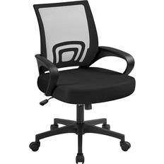 Yaheetech Ergonomisk Svängbar Med Nät Vippfunktion Svart Kontorsstol