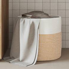 Grey Baskets vidaXL Storage Brown and White Ø40x35 cm Cotton Basket