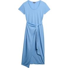 Superdry Midi Dresses Superdry Slub Midi Wrap Dress - Bluebell