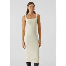 Beige - T-shirt Dresses Urban Classics Stretch Strapless Square Neck Bodycon Dress - Off White