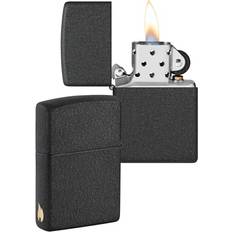 Zippo Lighter Metal Black Crackle-No Logo One Size