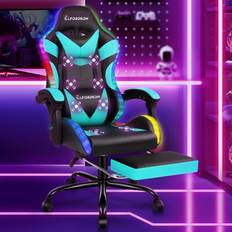ELFORDSON Gaming Chair Office Massage 12 RGB LED