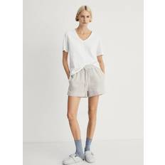 Brown - Women Sleepwear Mango Two-Piece Striped Seersucker Pyjama Shorts - Medium Brown