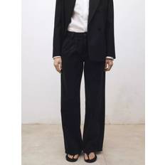 Mango Esther Pleat Wide Leg Jeans - Dark Grey