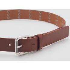 Silver - Women Belts Mango Paco Leather Studded Belt - Brown