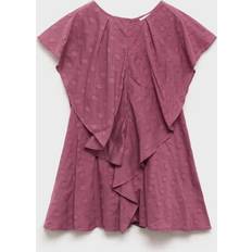 S Dresses Mango Kids' Sol Ruffle Textured Spot Dress - Medium Purple