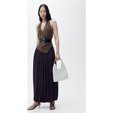 Mango Halter-Neck Crossover Top - Chocolate