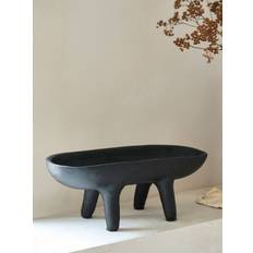 Bowls French Connection Papier Mache Footed Black Bowl