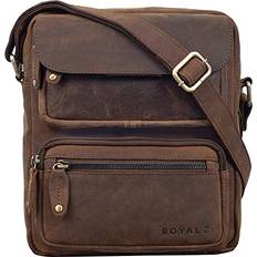 Florida Schultertasche Herren Klein Leder Vintage Look - Braun