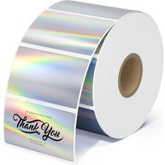 Munbyn Holographic Silver Thermal Sticker Labels 2.25 x 1.25 in Printa