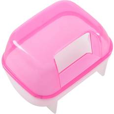 Hamster Pets Torribaly Pink White Small Hamsters Bathing Sand Cage Pet Bathroom 10 x 7 7 cm
